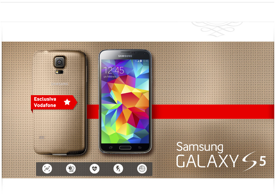 Samsung Galaxy S5 Gold: Nuove offerte abbonamento e ricaricabile Vodafone
