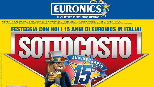 Volantino Sottocosto Euronics: novità offerte, sconti e prezzi dall’8 al 17 maggio 2014