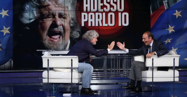 Beppe Grillo intervistato da Bruno Vespa a Porta a Porta