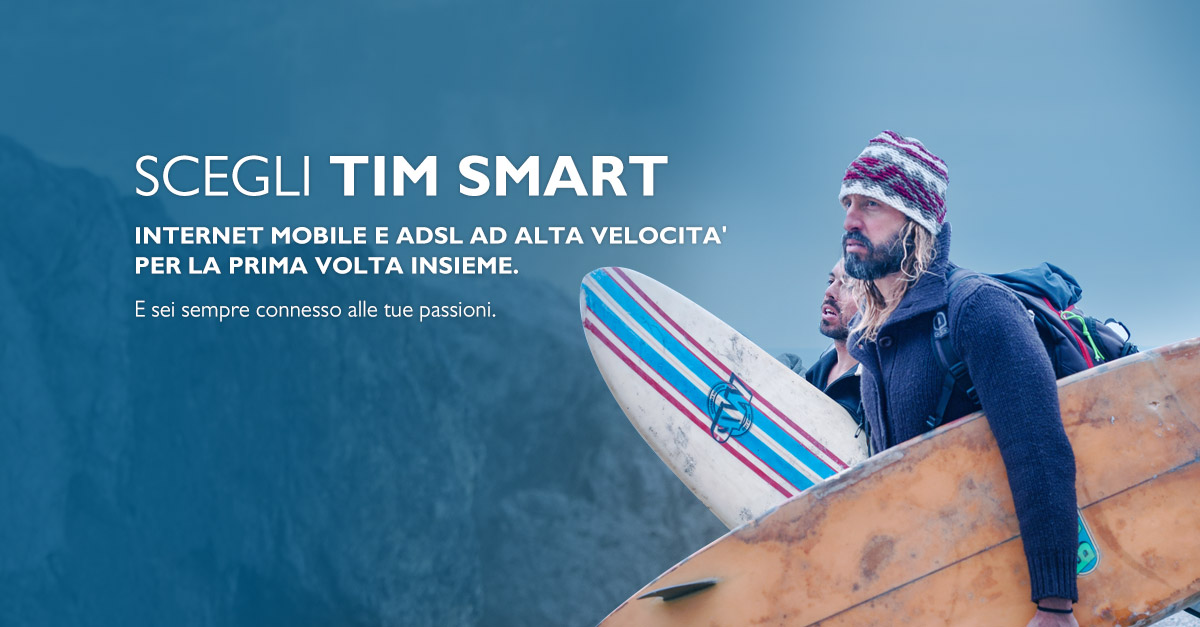 Tim Smart: 2GB di Internet, 400 minuti e 400 sms più ADSL illimitata, chiamate a 0 cent a 39 euro al mese