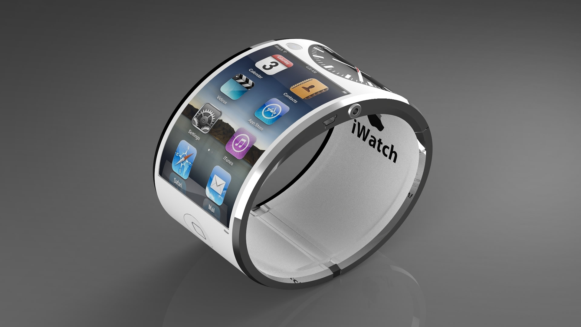 Apple iWatch con corpo curvo e ricarica wireless