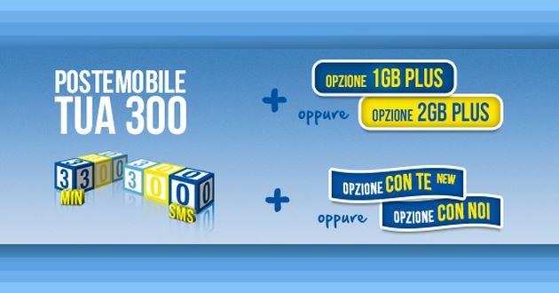 PosteMobile TUA 300: 300 minuti e sms verso tutti a 10 euro al mese