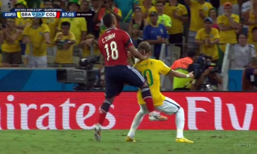 Mondiali 2014: Neymar infortunato, la Fifa indaga sul fallo di Zuniga