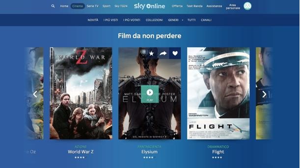 Sky Online: Offerta Cinema, oltre 500 film, 8 canali a soli 19,90 euro al mese