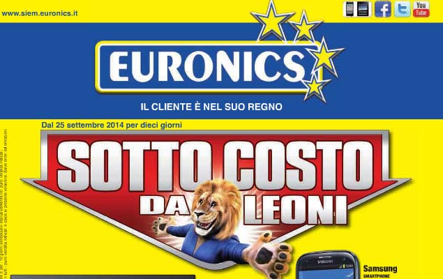 Volantino Euronics: Sotto Costo per dieci giorni dal 25 Settembre 2014