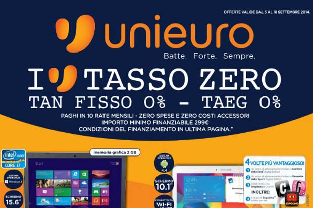 Volantino Unieuro: promozioni e sconti dal 5 al 18 Settembre