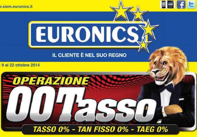 Nuovo volantino Euronics: inizia l’Operazione 00Tasso