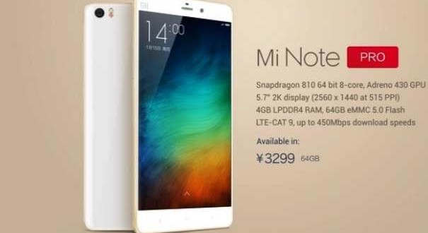 Xiaomi Mi Note Pro sfida l’iPhone 6