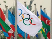 Bandiera cinque cerchi olimpici